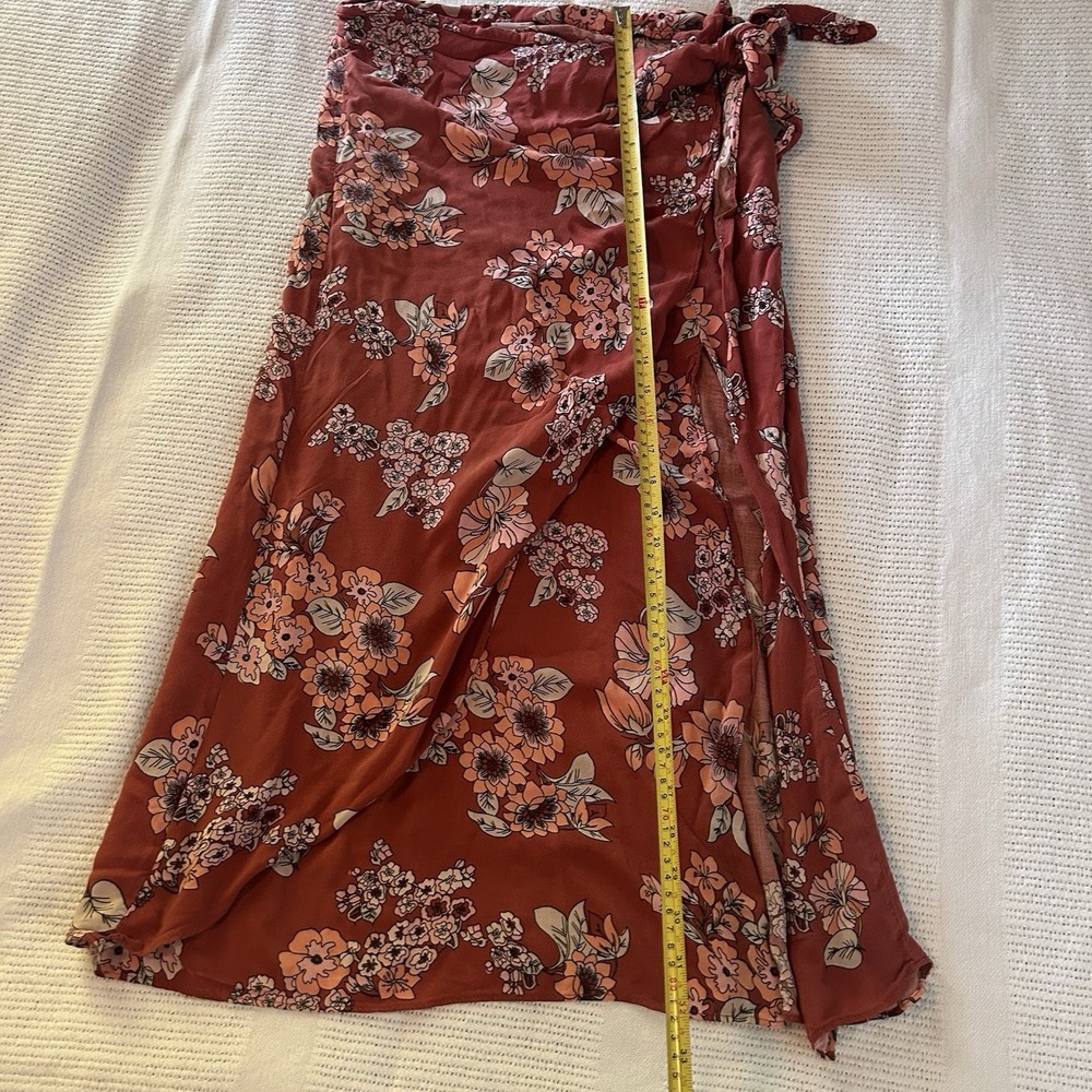 Free People Sunray Sarong Floral Midi Skirt Size 10 - Picture 6 of 12